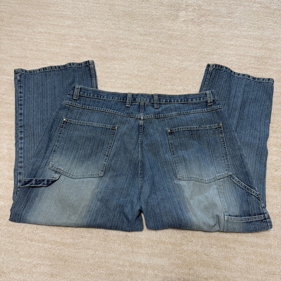 Vintage Y2K Trust Jeans Denim Baggy Jnco Style Carpenter Blue Grunge Skater 42" - Picture 7 of 9
